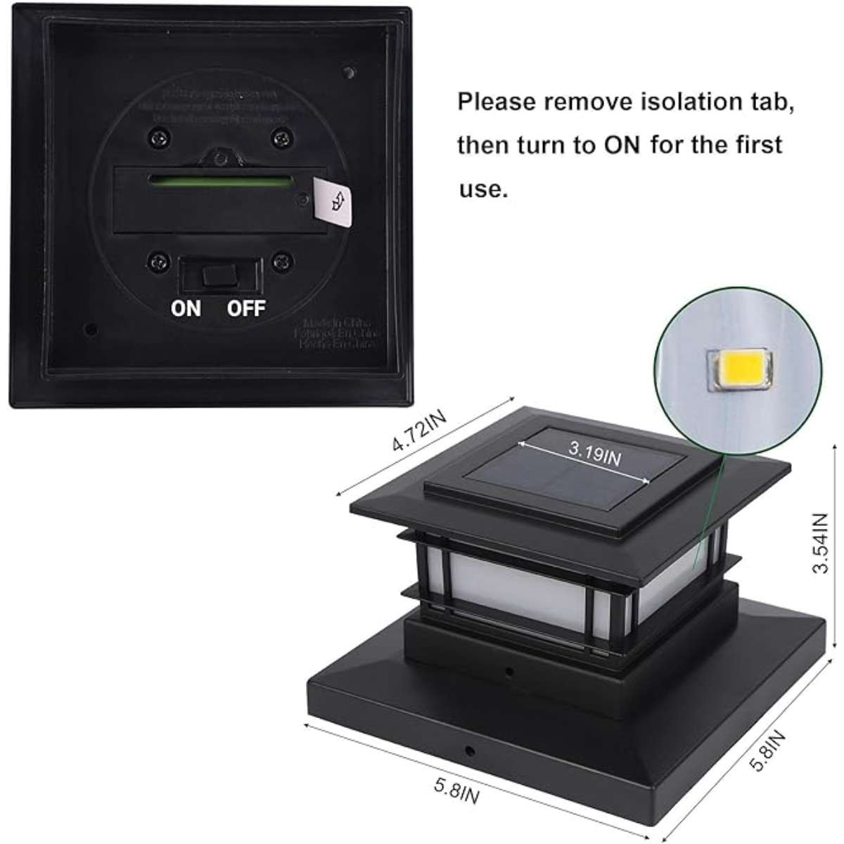 Dynaming 6 Pack Solar Pillar Light Outdoor