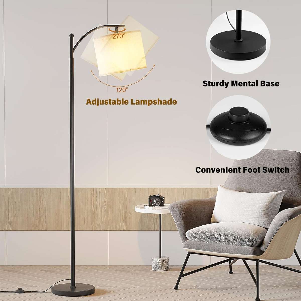 SUNMORY Arc Floor Lamp (Black)