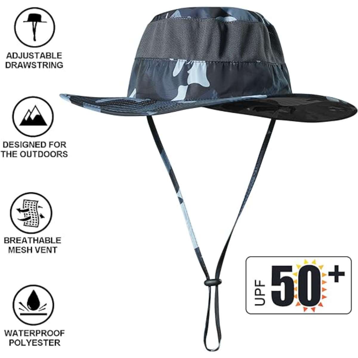 KOOLSOLY fishing hat with UPF 50+ sun protection