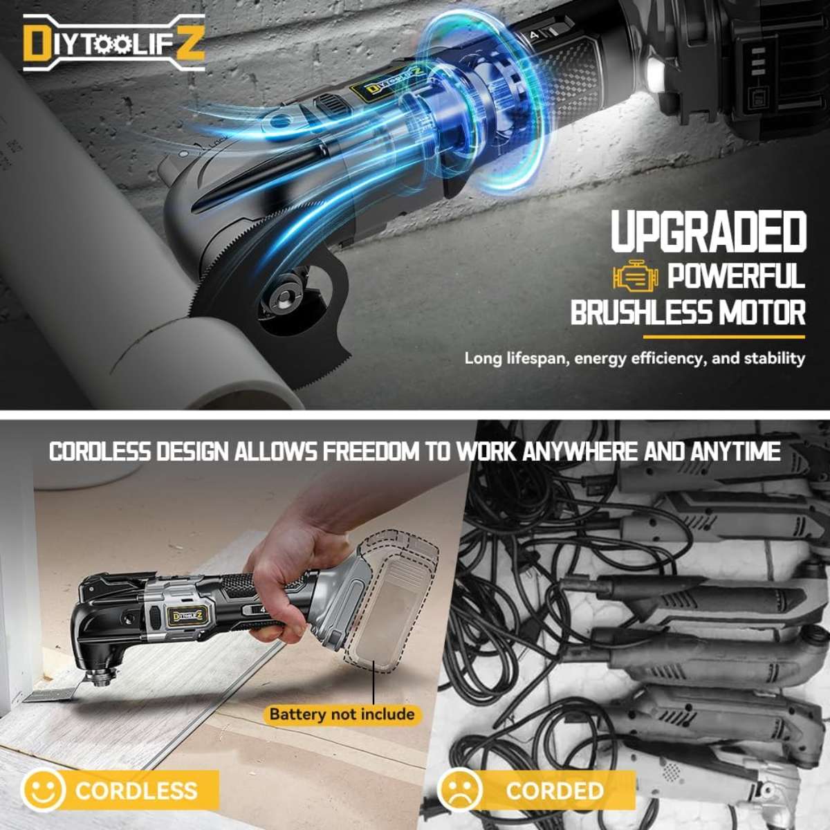 Cordless swinging tool for Dewalt 20V battery (battery not included)