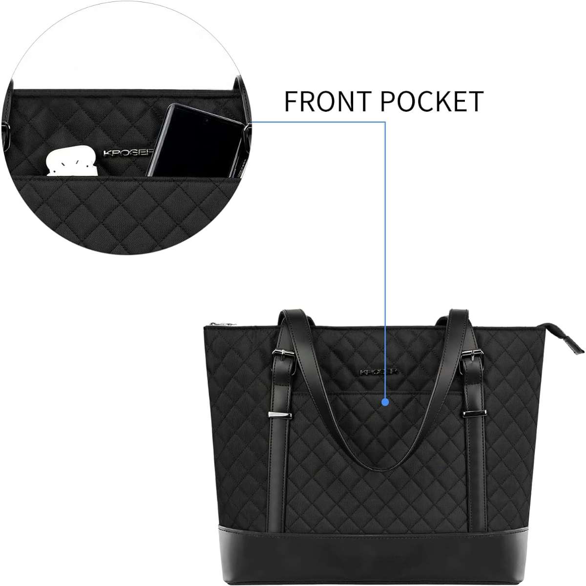 KROSER laptop tote bag 15.6" (quilted)