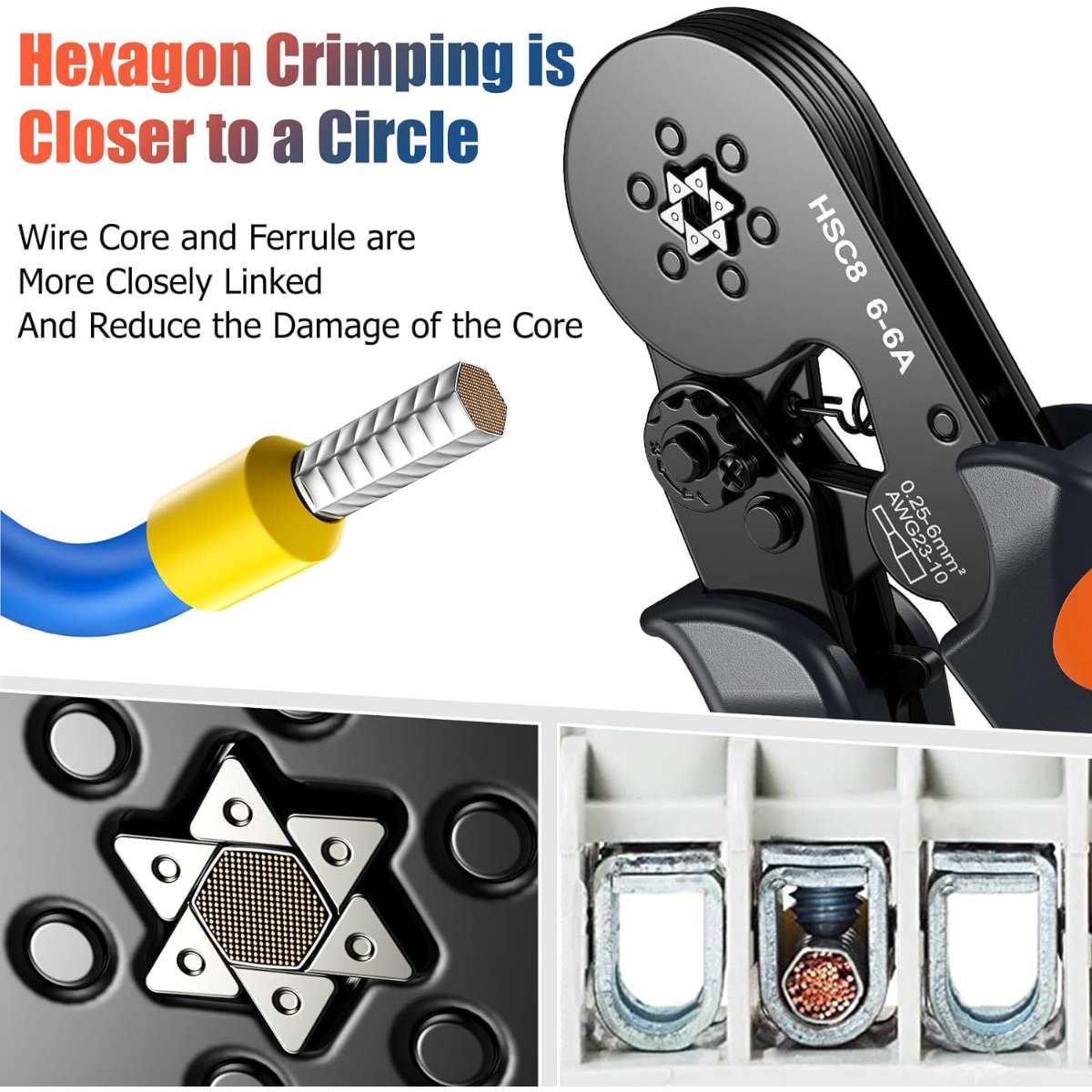 Ferrule crimp tool kit with 1900PCS wire connector
