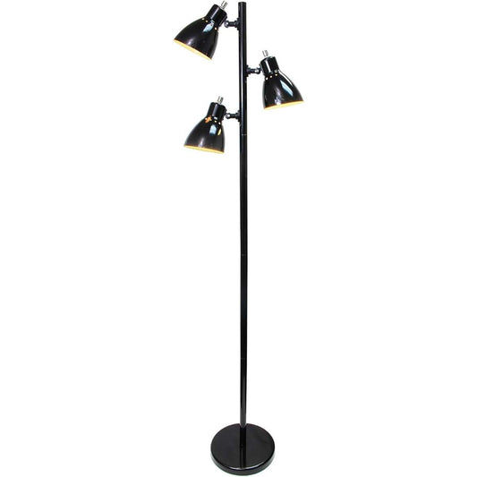 Simple Designs LF2007-BLK Metal 3 Light Tree Floor Lamp, Black