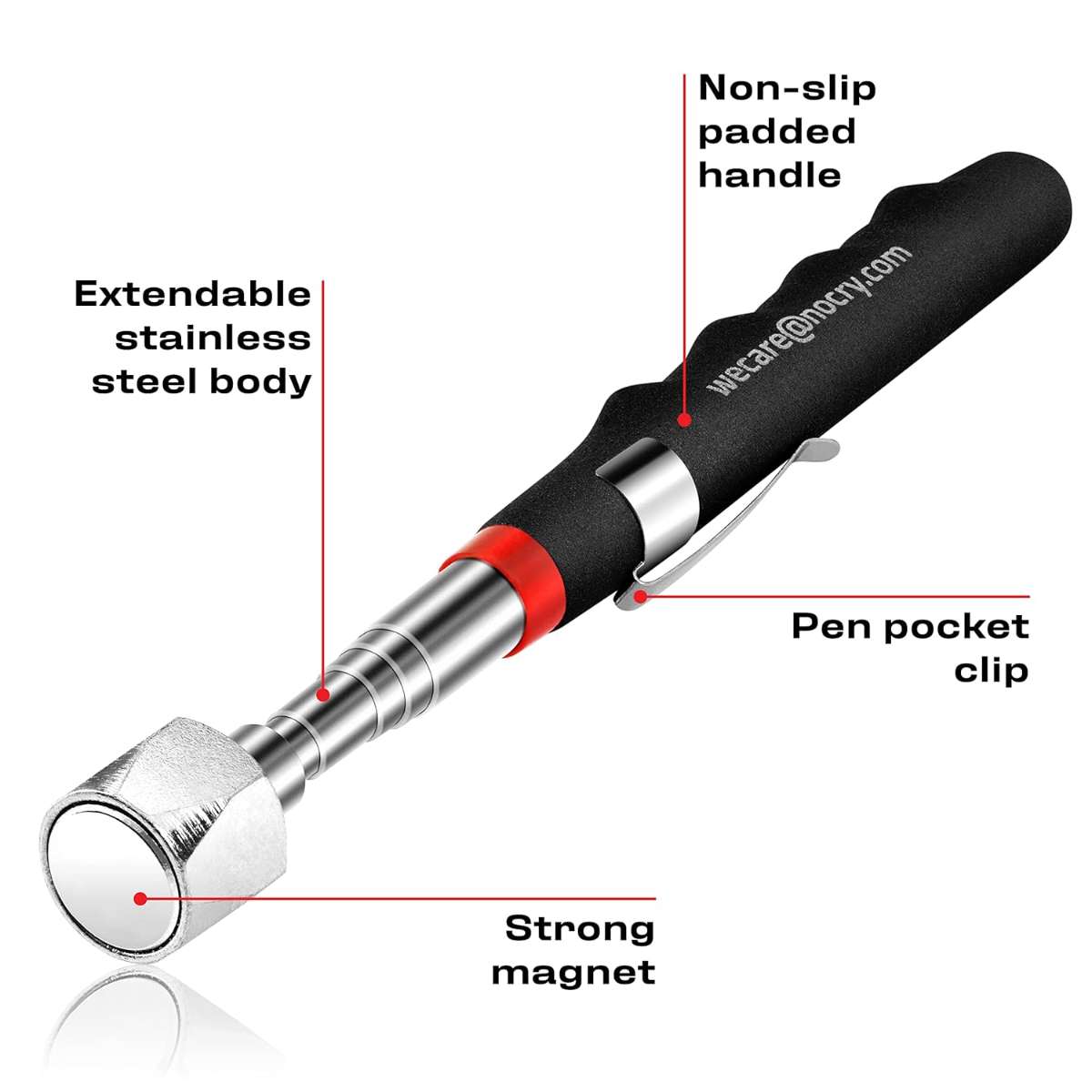 NoCry telescopic magnetic pick-up tool with 25 pounds of pull