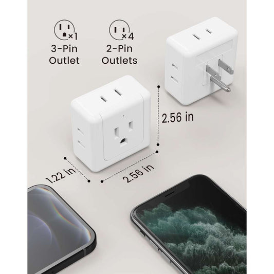 SUPERDANNY【2-Pack】 Multi-Plug Socket Extender, White