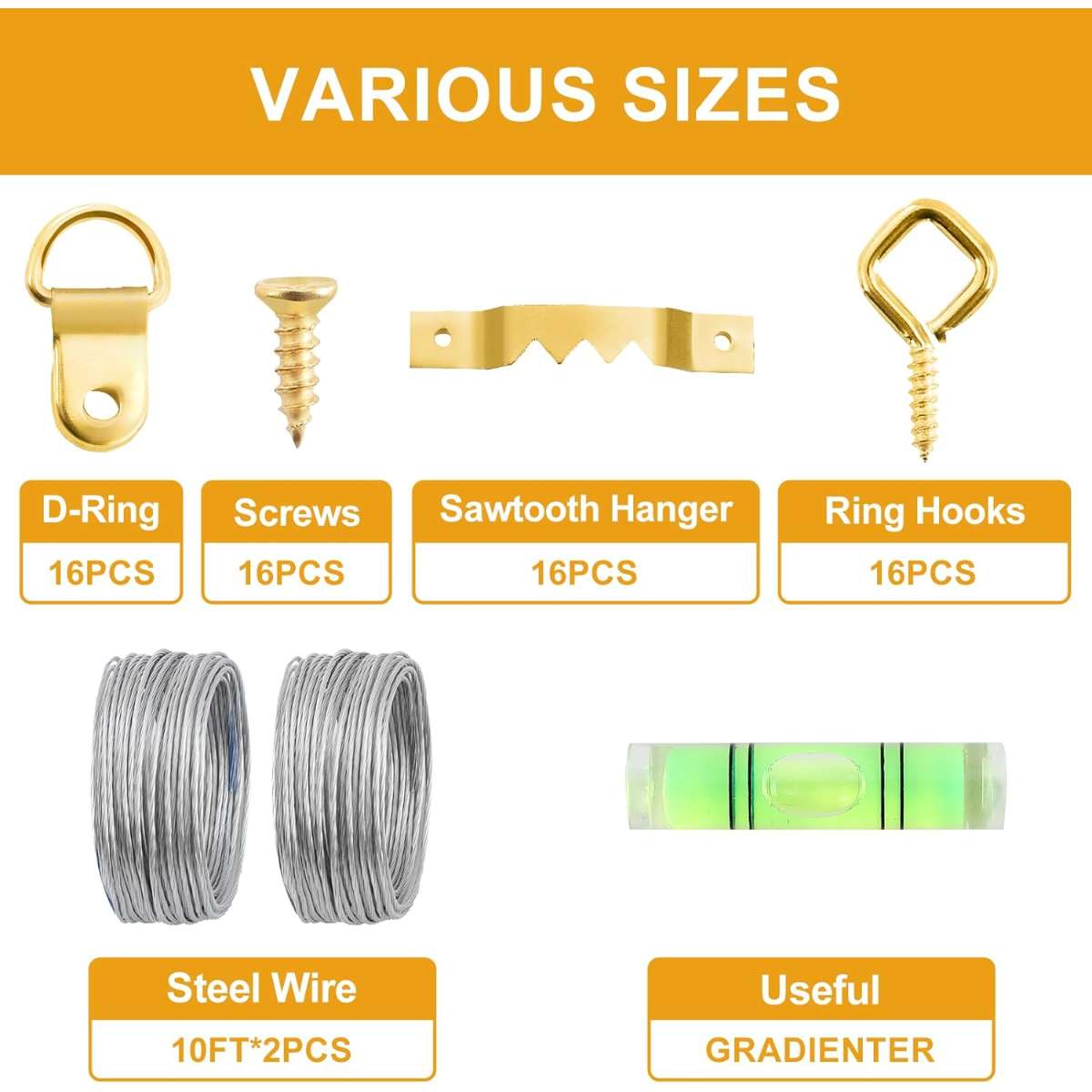 KURUI 303Pcs Picture Hanging Kit