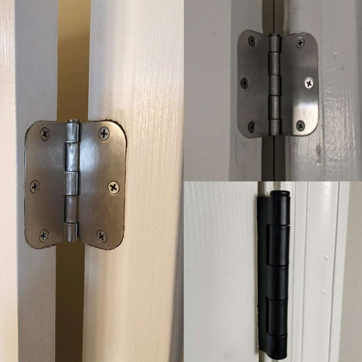 30-pack round matte black door hinges