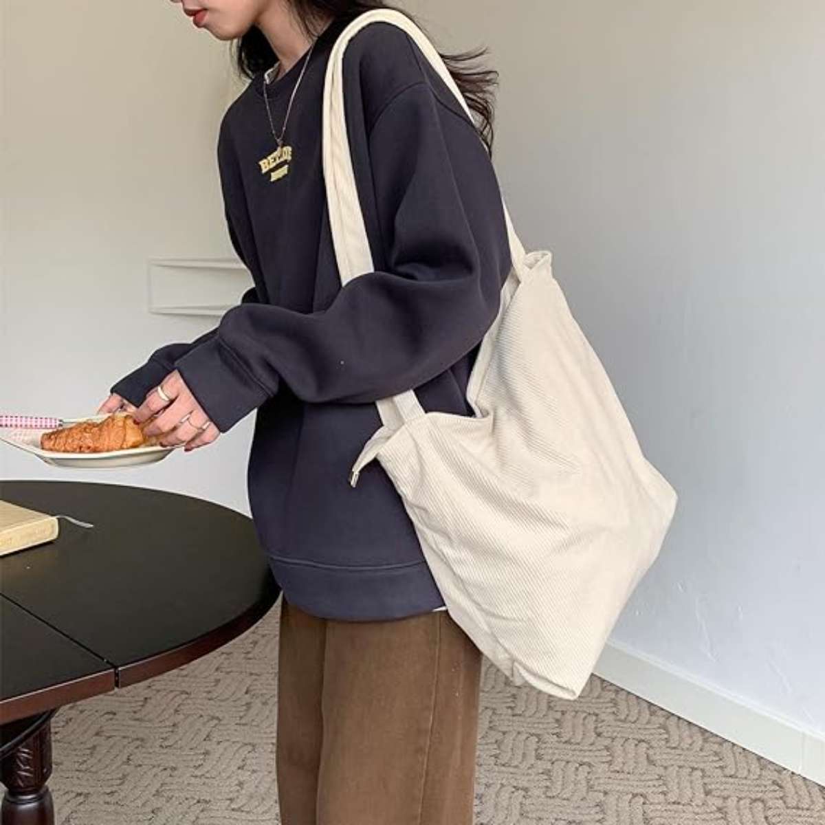 Vantego women's corduroy tote bag
