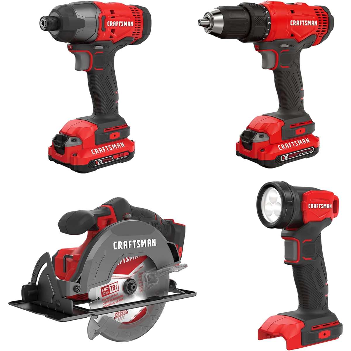 CRAFTSMAN V20 MAX POWER TOOL COMBO KIT (CMCK401D2AM)