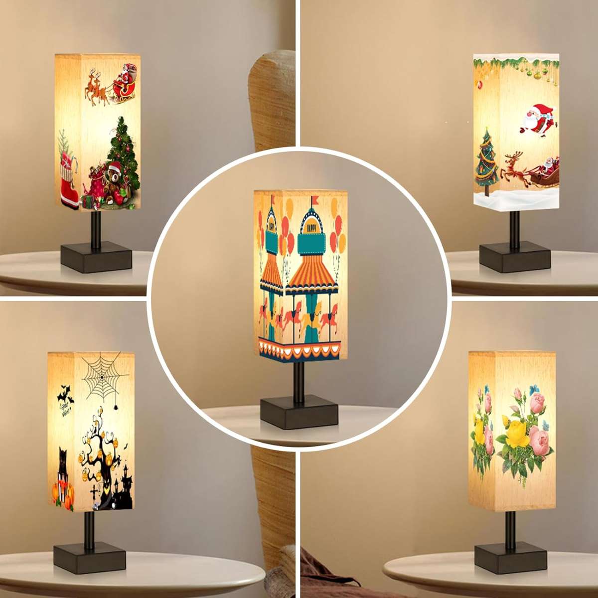 Small table lamp in the bedroom - bedside table bedside lamp