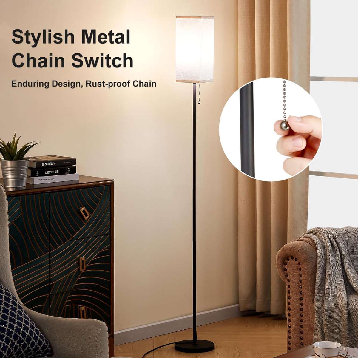 3-way dimmable touch console light, warm white living room color