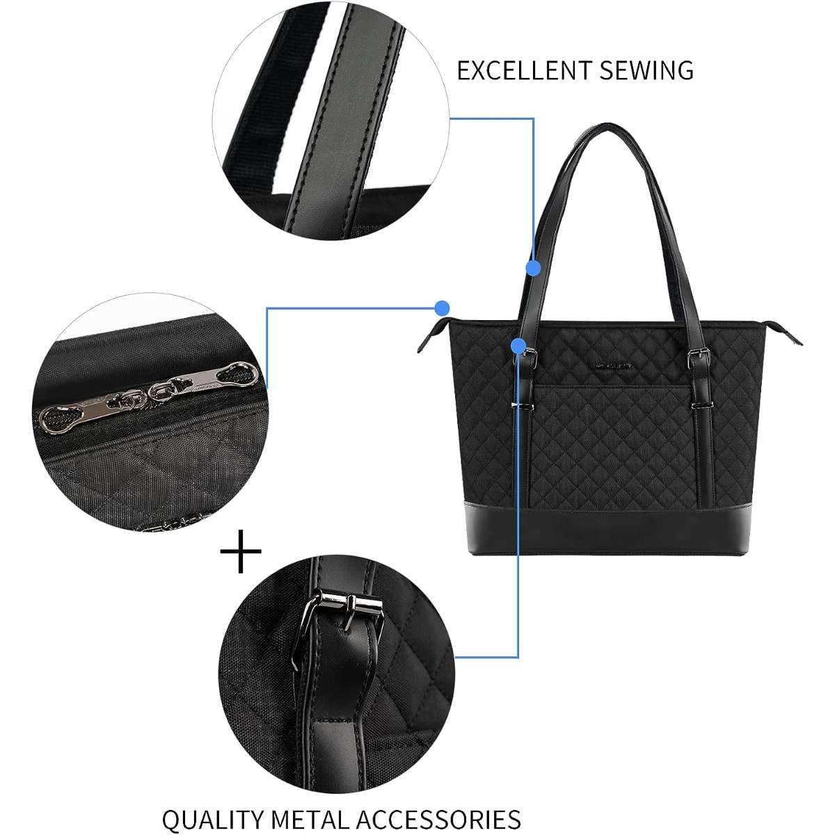KROSER laptop tote bag 15.6" (quilted)