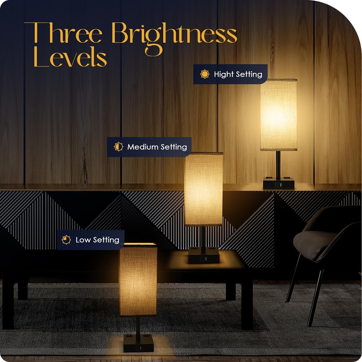 Bedside lamp 2-piece set (bulb included)