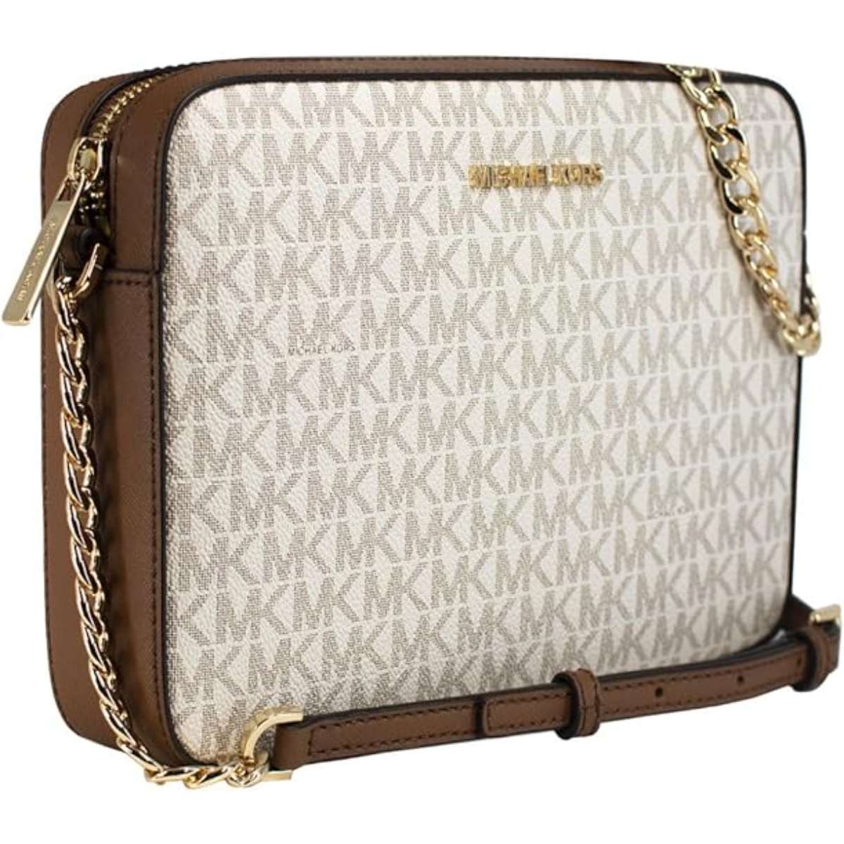 Michael Kors Women's Jet Set Item Lg Crossbody Signature PVC