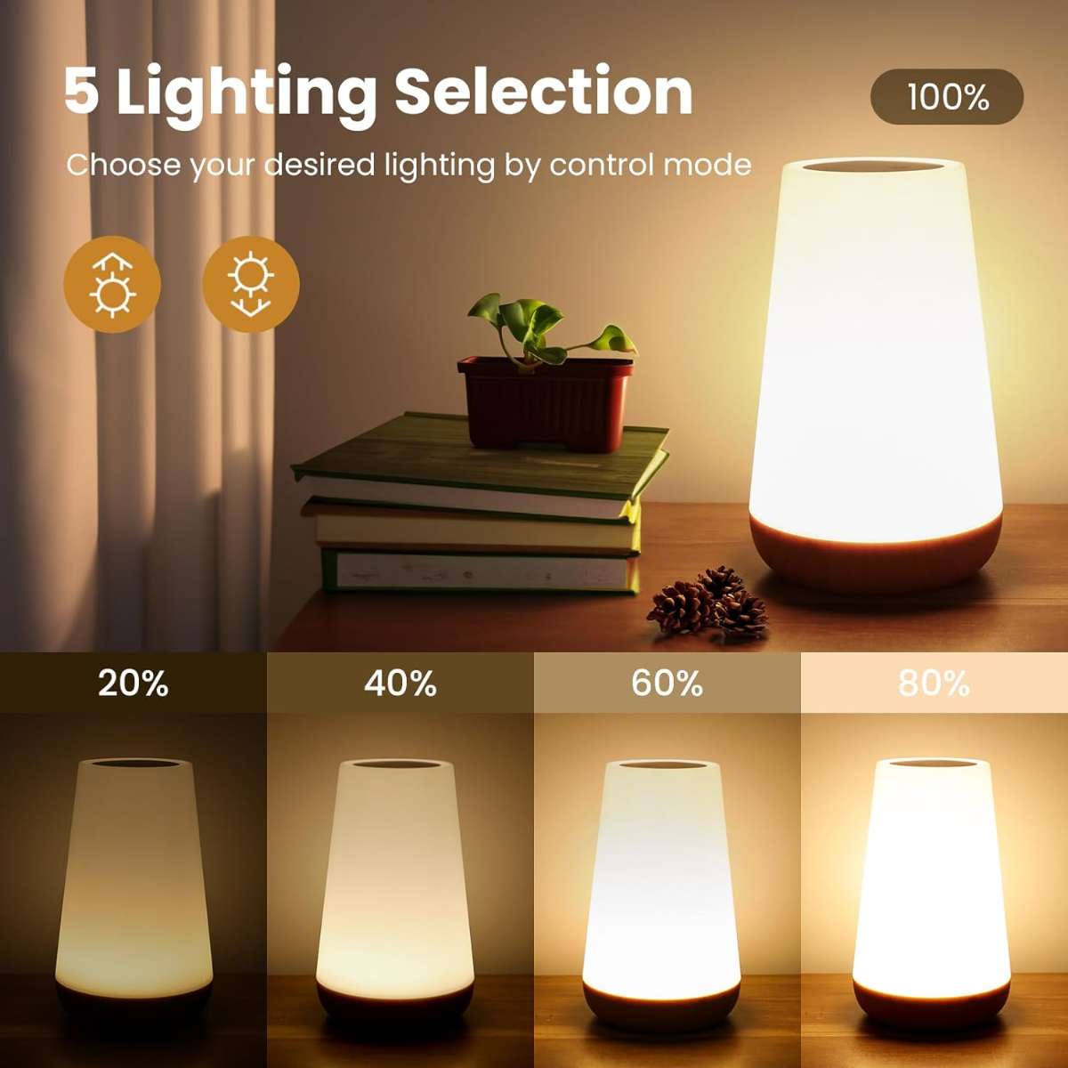 Taosdath night light, dimmable touch light in the bedroom
