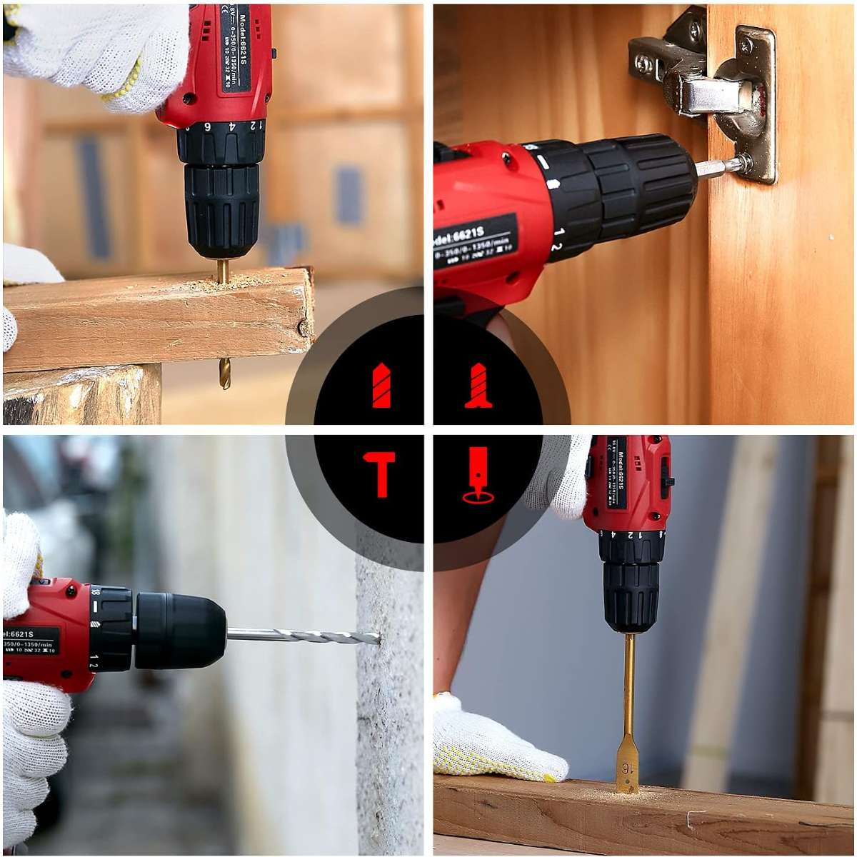 Tool set with drill bit, 108 pieces cordless drill home power tool set