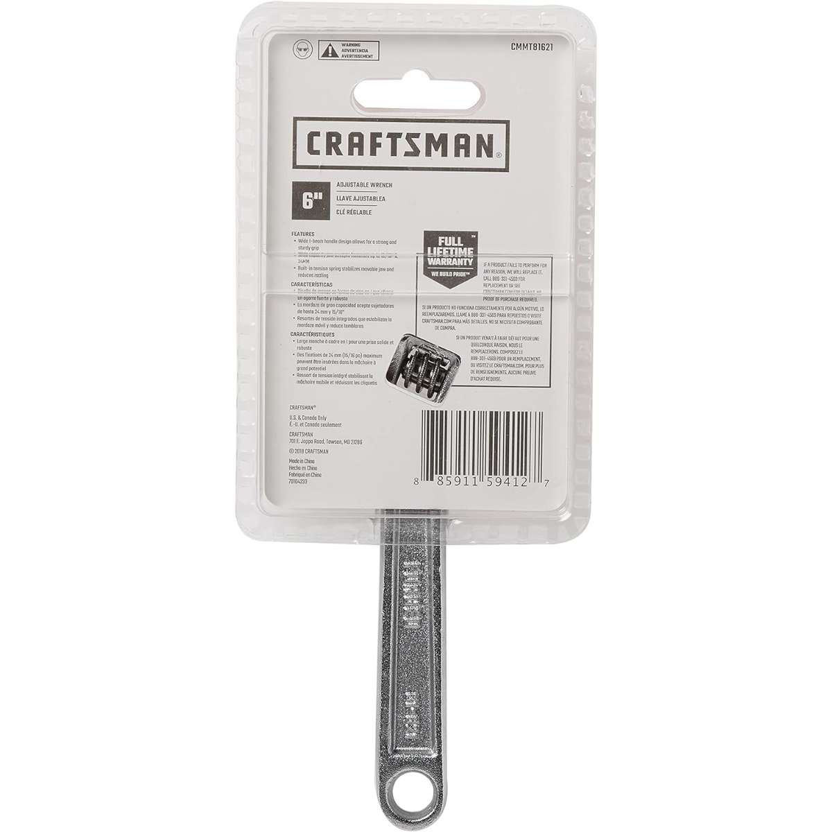 CRAFTSMAN Adjustable Wrench, 6-Inch (CMMT81621)