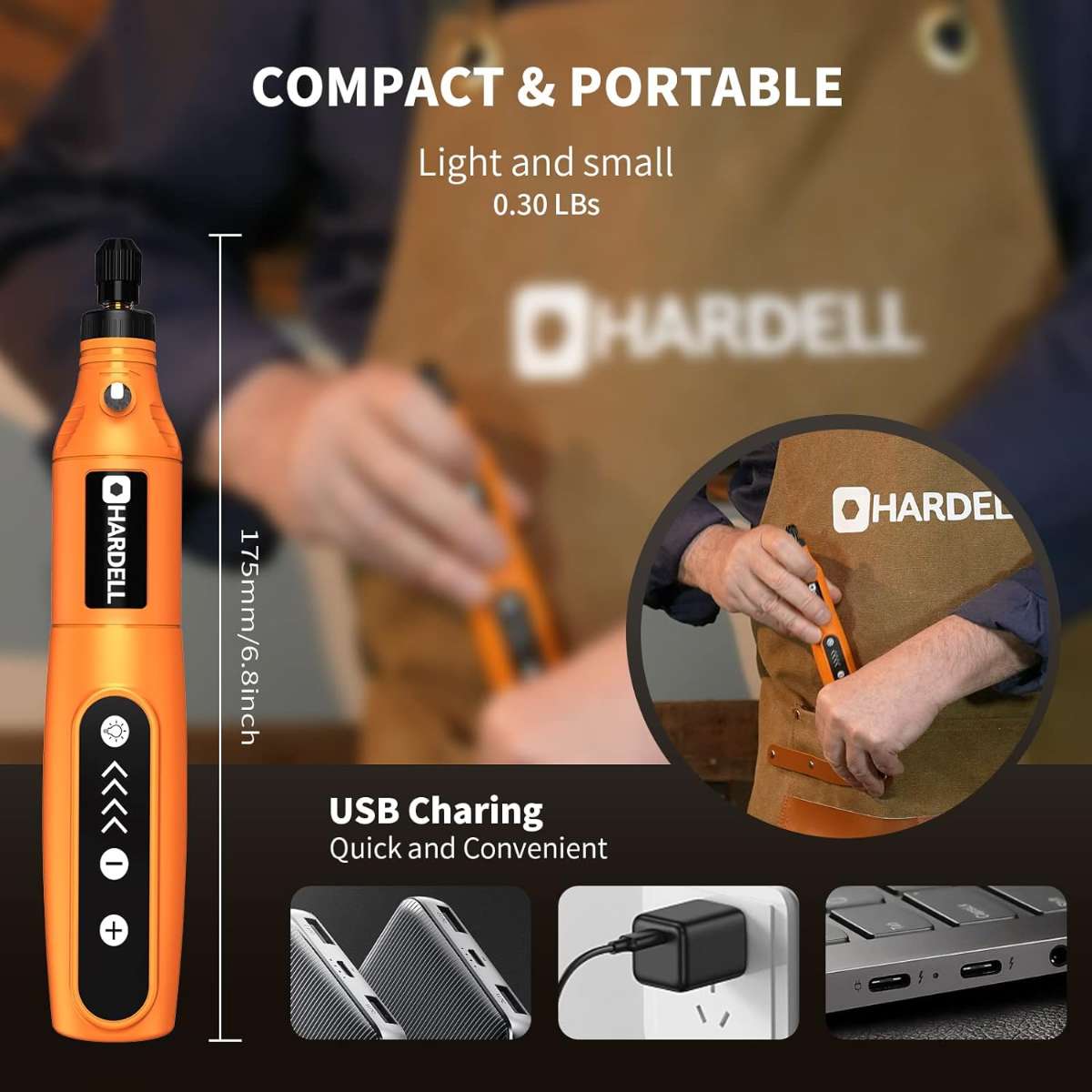 HARDELL MINI CORDLESS ROTARY TOOL KIT, DIY CRAFTS