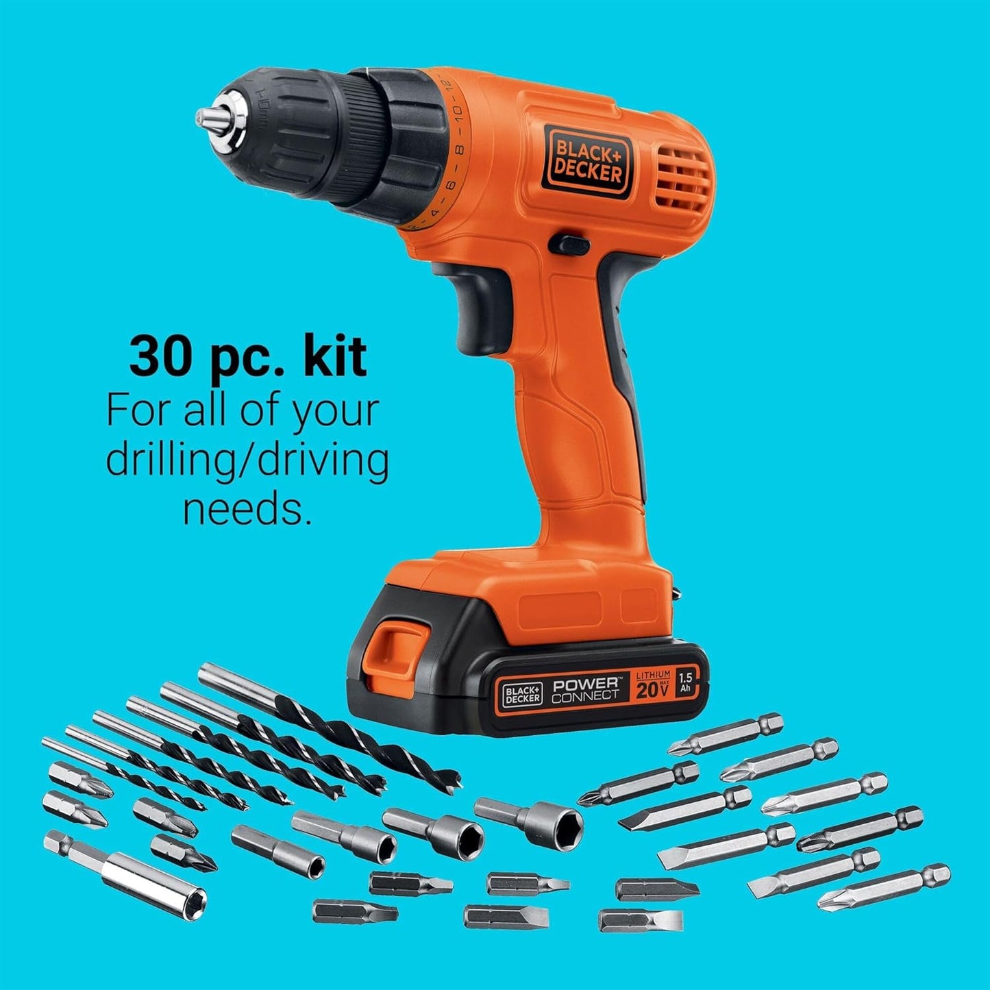 BLACK+DECKER 20V MAX POWERECONNECT CORDLESS DRILL/DRIVER (LD120VA)