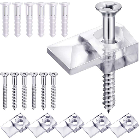 Blulu 20 Piece Mirror Stand Clip Glass Retention Clip Kit