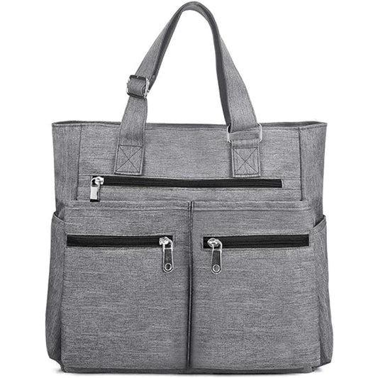 Canvas tote bag waterproof nylon multi-pocket shoulder bag