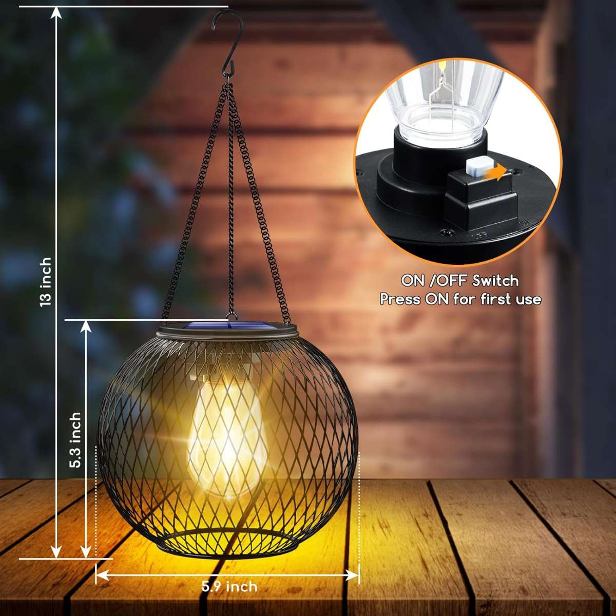 UBright Solar Outdoor Light Upgrade Hanging Solar Light 2-Pack
