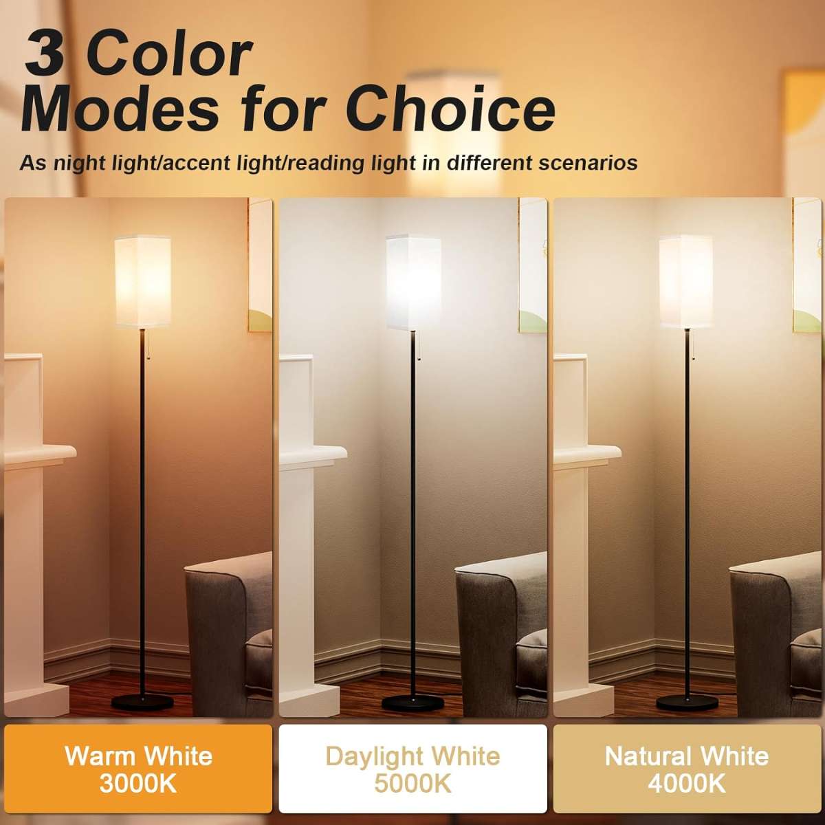 3-way dimmable touch console light, warm white living room color