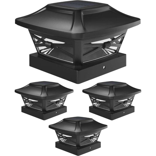 Davinci Lighting Renaissance Solar Outdoor Bollar Cap Lights - (Set of 4)