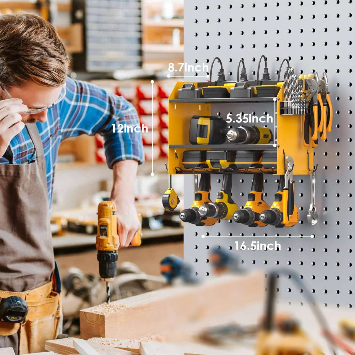 CCCEI Modular Power Tool Organizer Wall Mounted Charging Station.