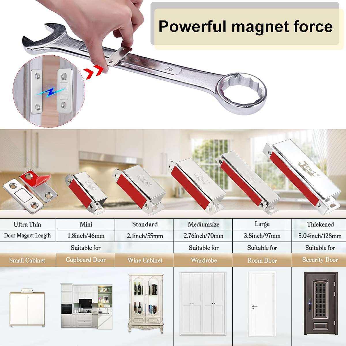 Cabinet Magnetic Lock Jiayi 4-Piece Slim Cabinet Door Magnetic Drawer