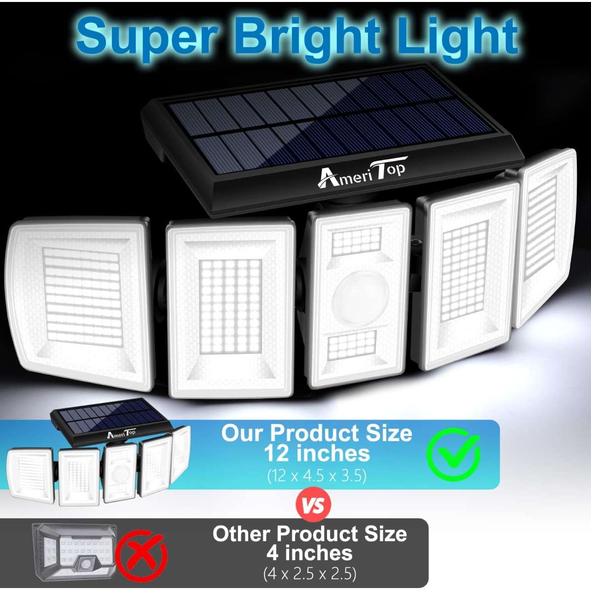 AmeriTop Solar Lights Outdoor 2-Pack