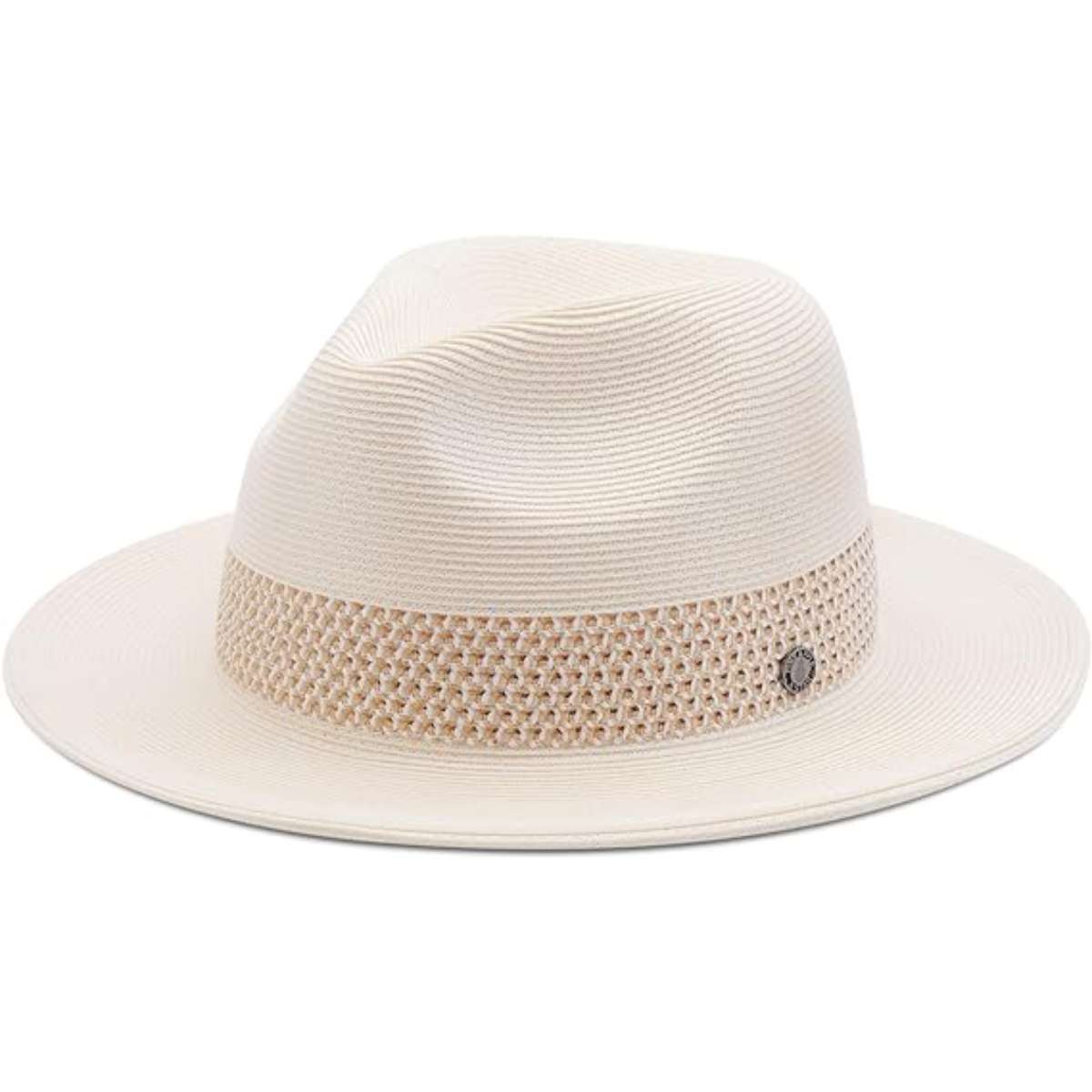 Pineapple&Star Sun Straw Fedora Beach Hat Fine Braid UPF50+ for Unisex