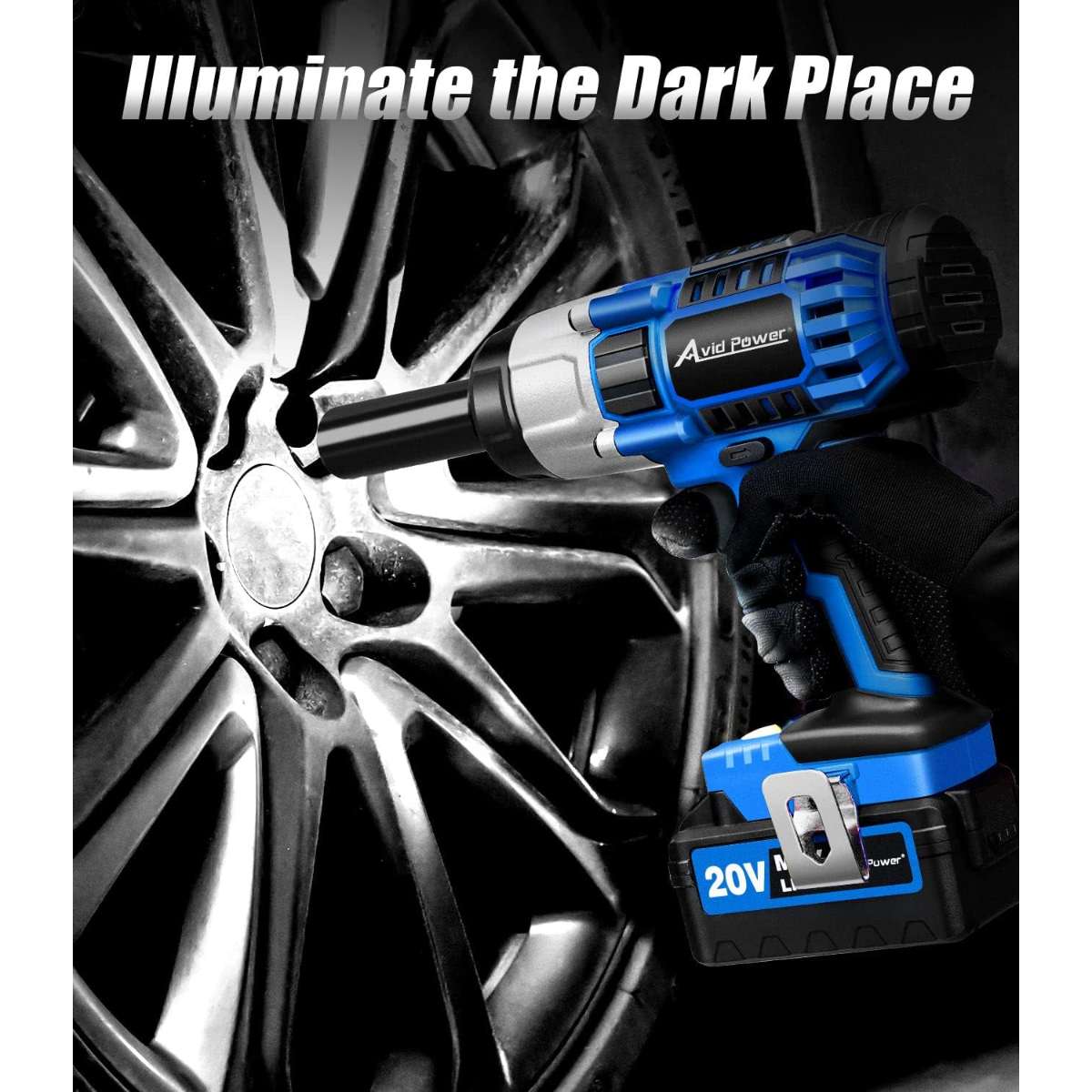 AVID POWER Rechargeable Impact Wrench, 1/2 Impact Gun
