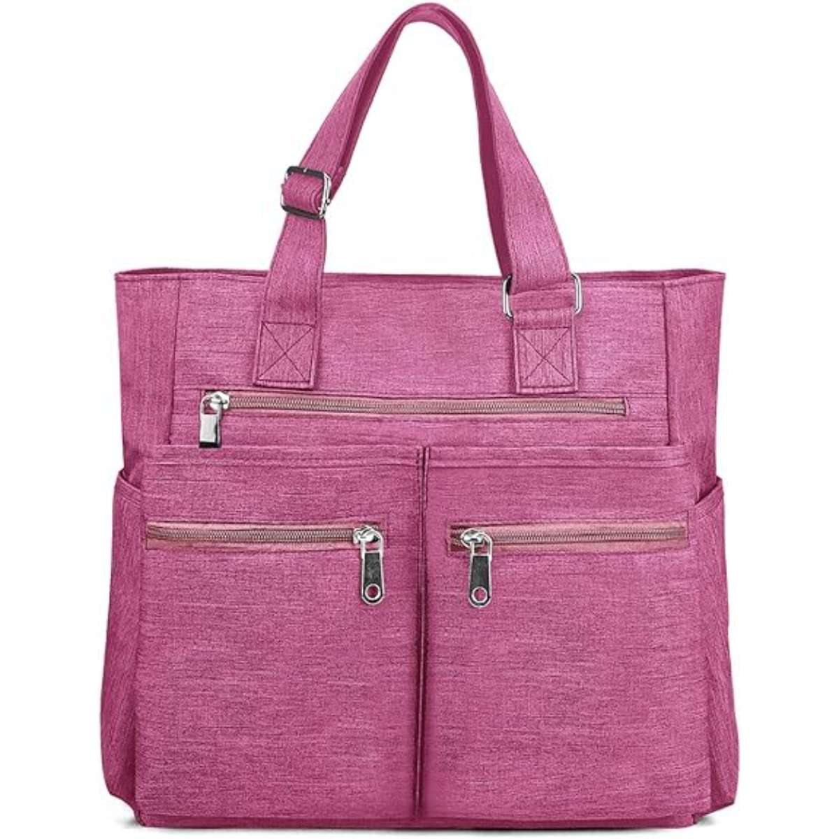 Canvas tote bag waterproof nylon multi-pocket shoulder bag