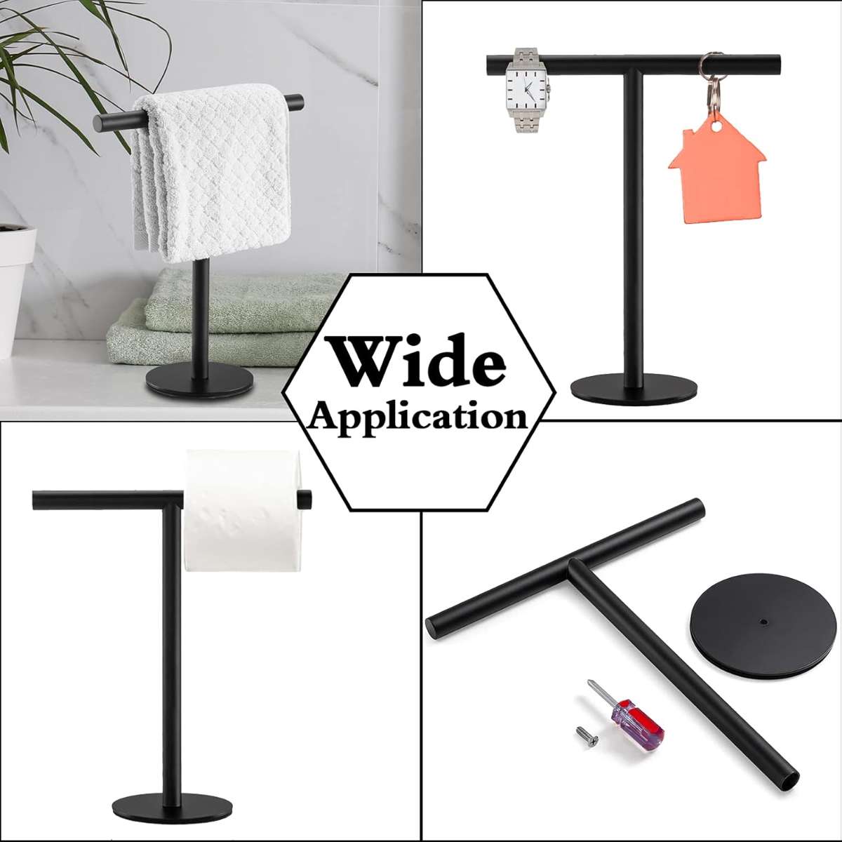 1-pack bathtub hand towel holder stand-up