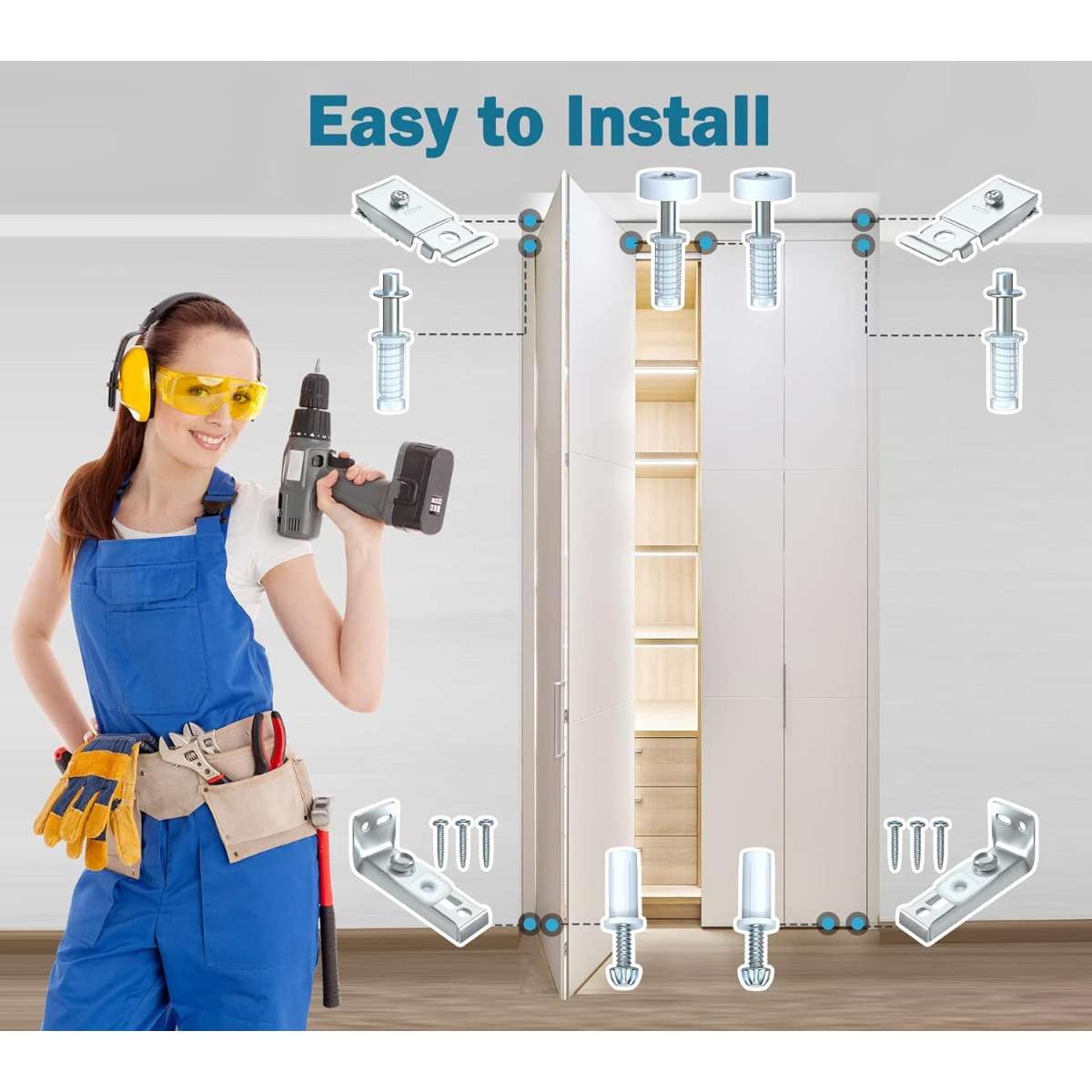 Bi-fold Door Hardware Repair Kit - 2-Pack