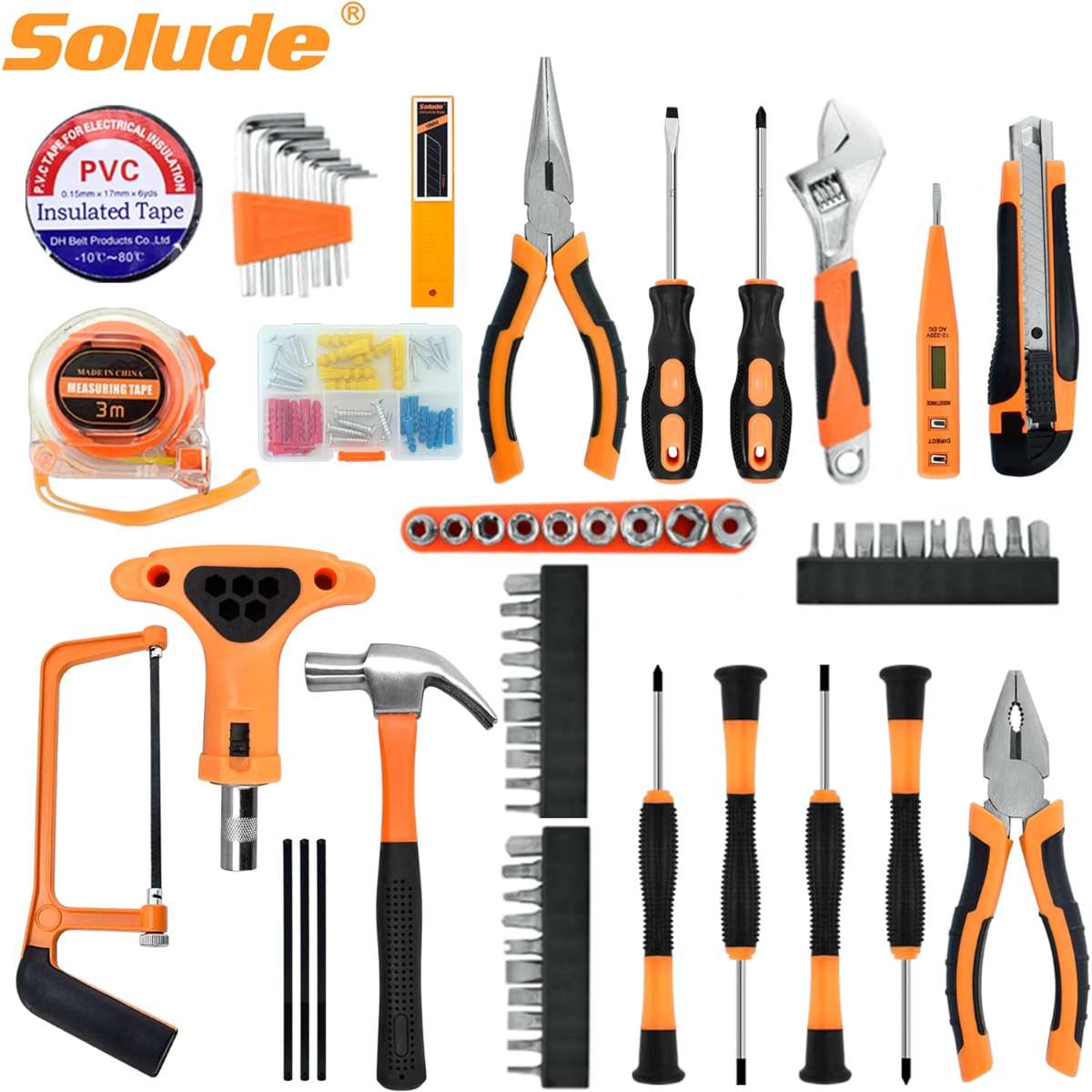 SOLUDE 182 Piece Home Repair Tool Set