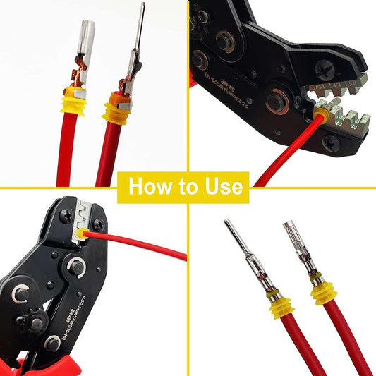 Crimping tool with ratchet for 20-14 AWG crimping pliers