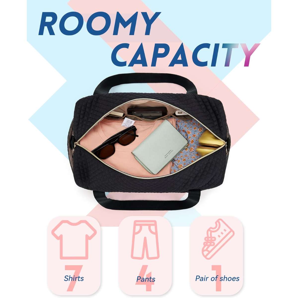 BAGSMART DUFFLE BAG (BLACK BASIC)