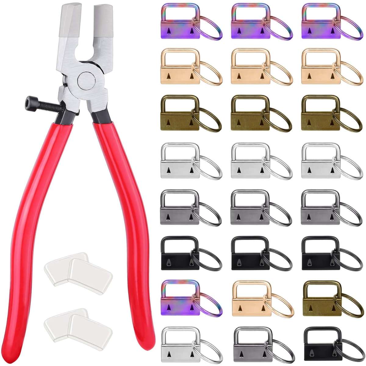Shynek keychain hardware, 50 pieces of 1" lanyard keychain hardware