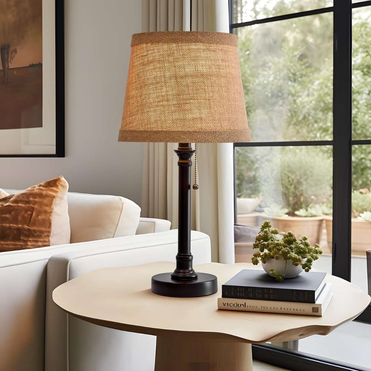 Oneach 19.5 inch bedroom small table lamp