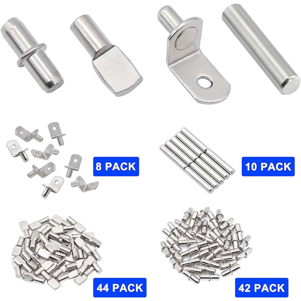 104Pcs Shelf Pin Kit (5mm&1/4 inch)
