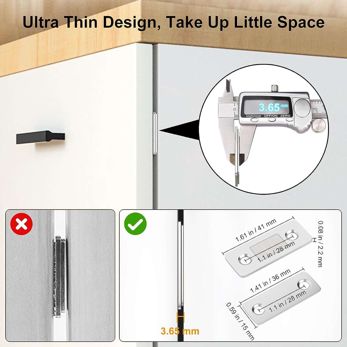 Cabinet Magnetic Lock Jiayi 4-Piece Slim Cabinet Door Magnetic Drawer