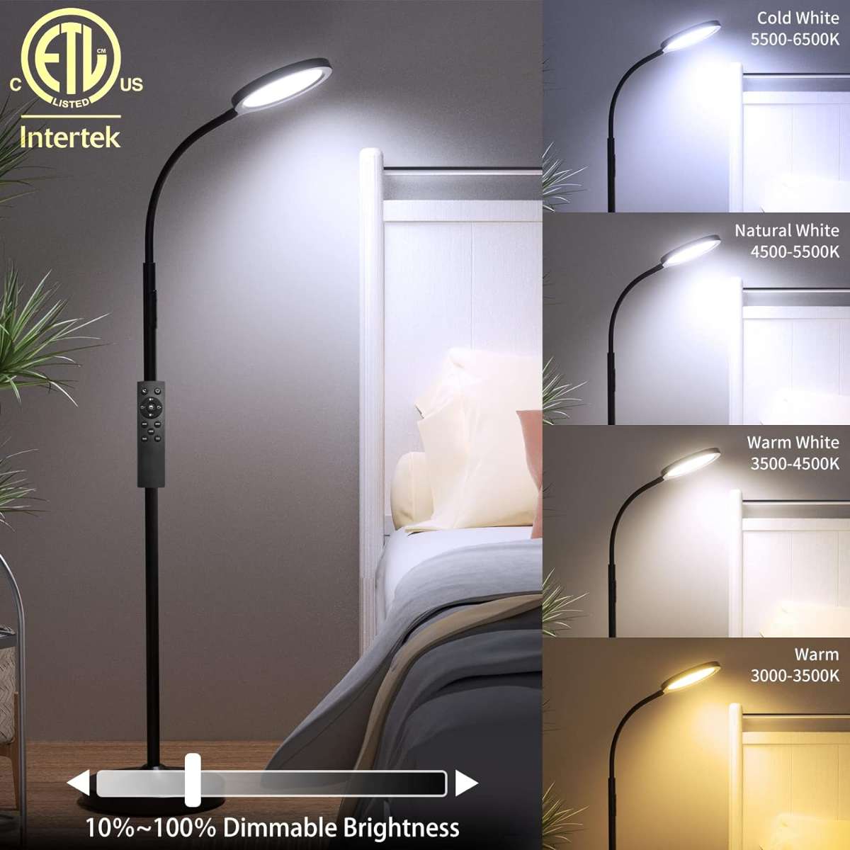 Floor lamp, super bright dimmable LED light in the living room