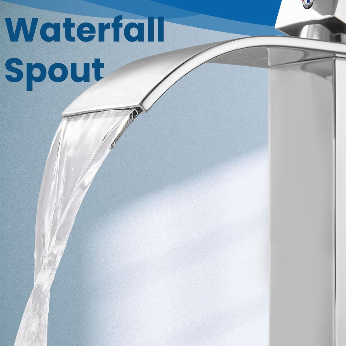Airuida High bathroom faucet single handle single hole large waterfall spout