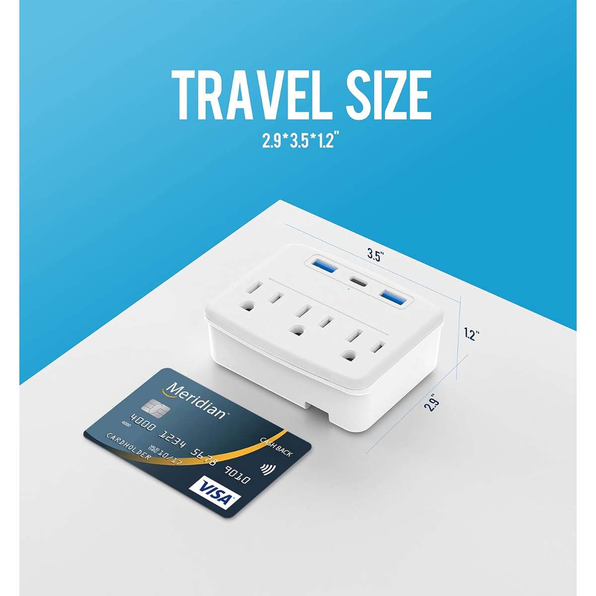 Cruise power strip foldable plug non-surge protector