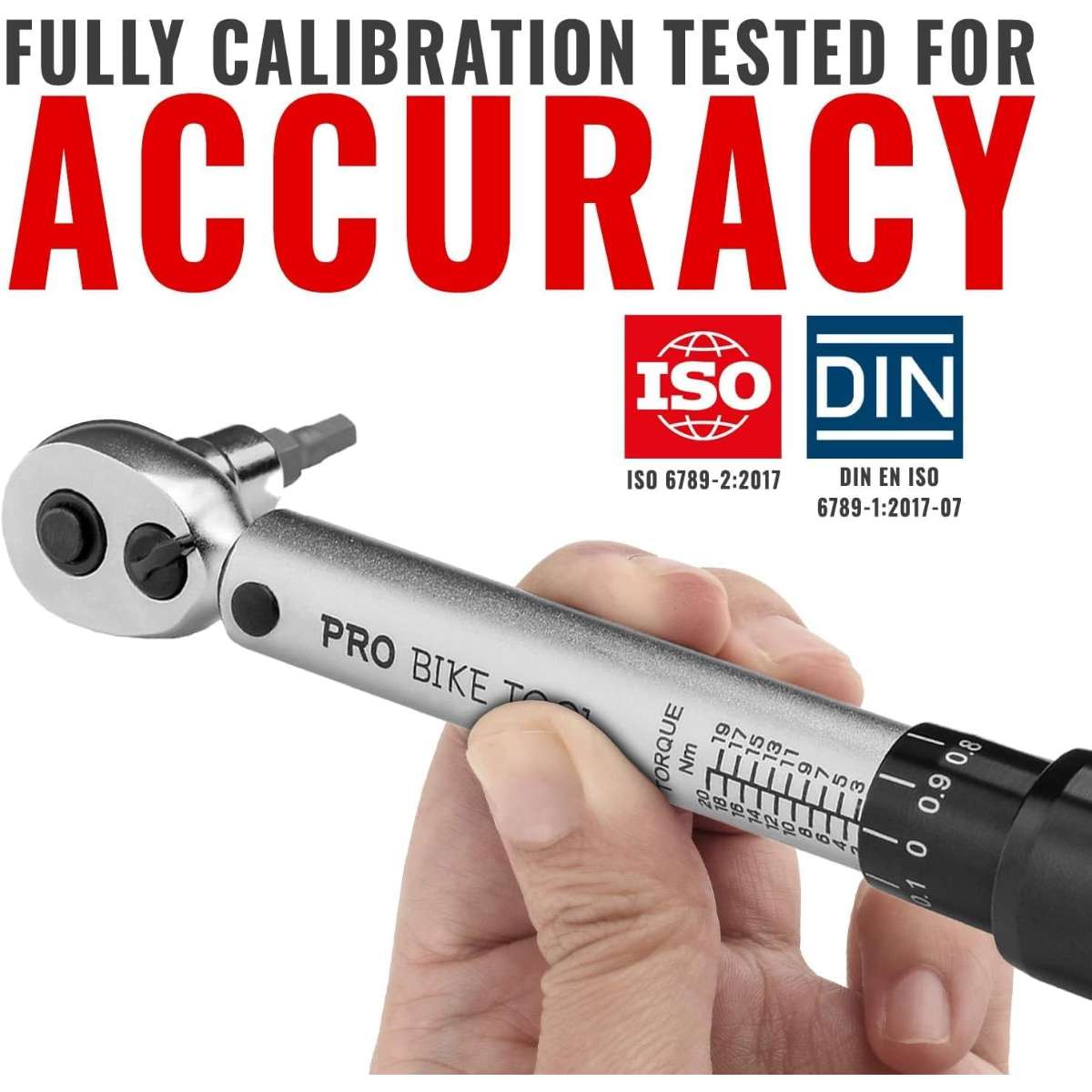 PRO BIKE TOOL 1/4 Torque Wrench Kit - Bicycle Torque Wrench - 2 to 20 Nm