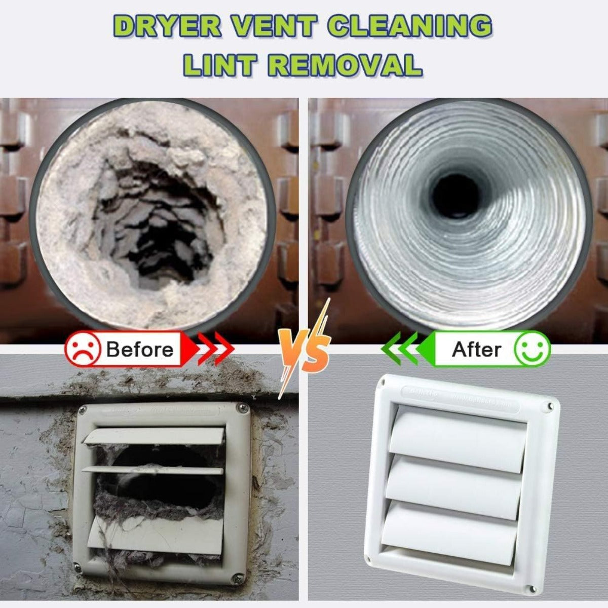 selegend 2-piece dryer vent cleaning kit Dryer lint vacuum accessories