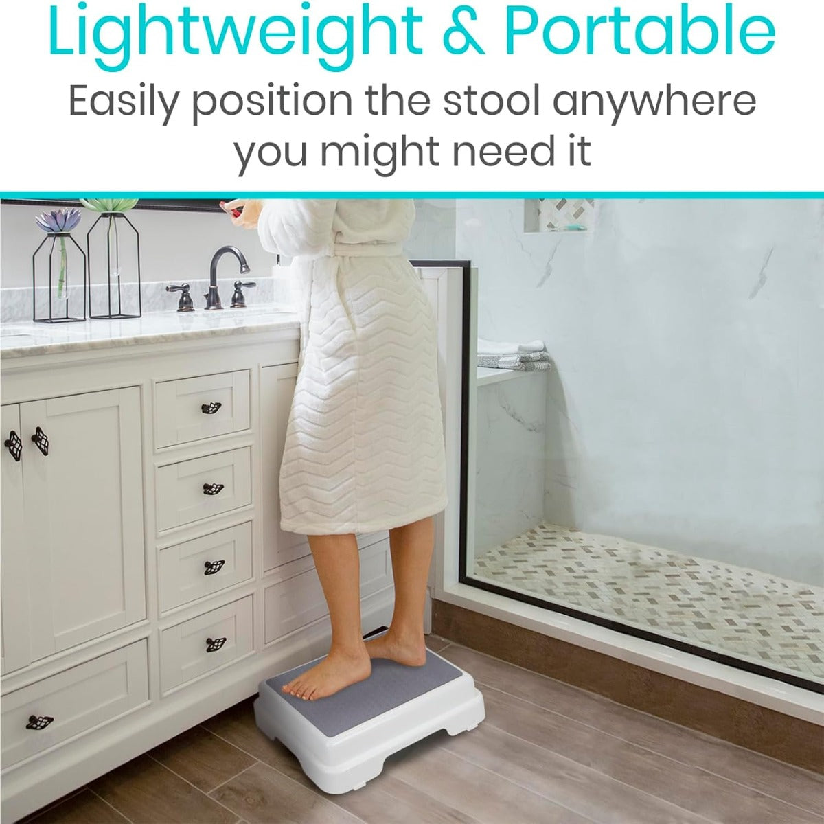 Vive Bath Shower step stool (4.5 inches) is stackable