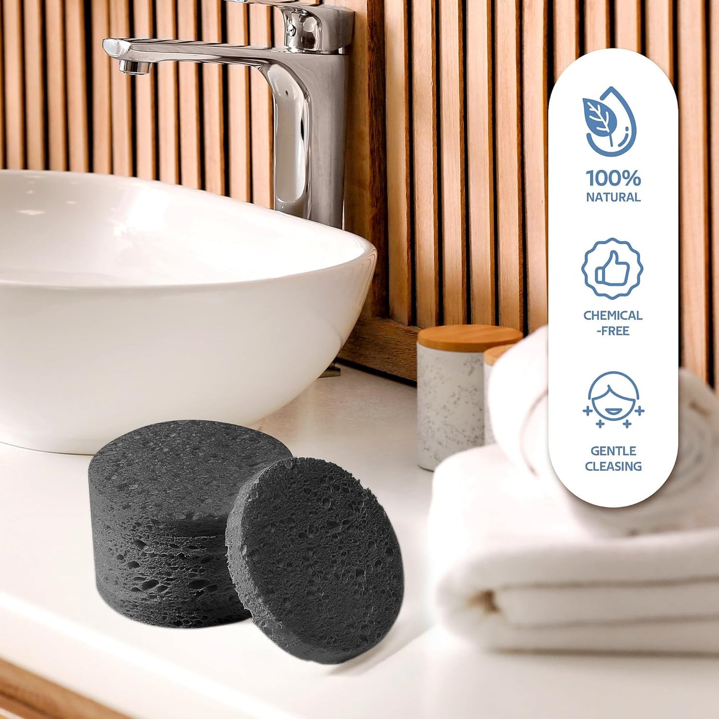 50 black compression face sponges